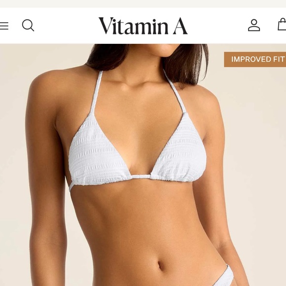 Vitamin A Other - Vitamin A Crisp White Triangle Bikini Top